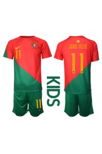 Fotbalové Dres Portugalsko Joao Felix #11 Dětské Domácí Oblečení MS 2022 Krátký Rukáv (+ trenýrky)